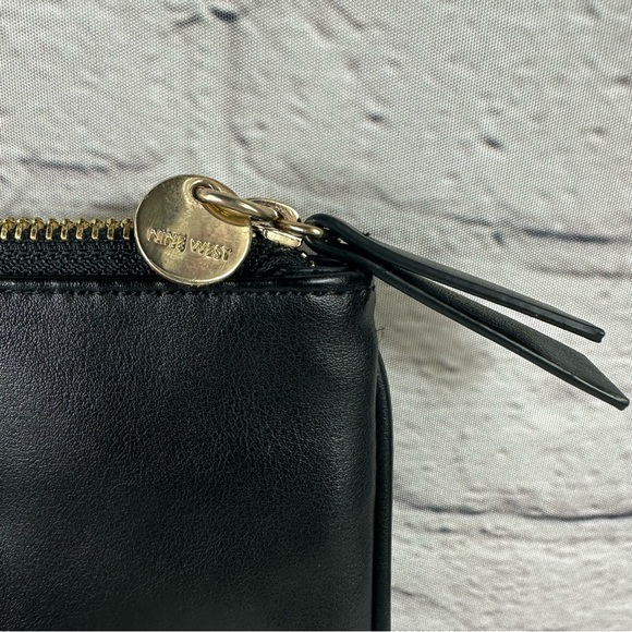 NINE WEST BLACK FAUX LEATHER WRISTLET - Picture 6 of 10